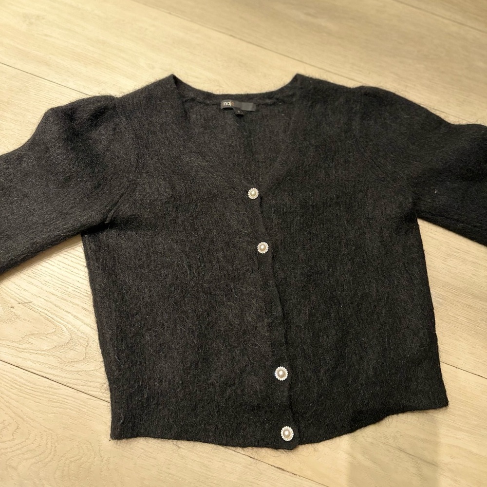 Maje |‎ Embellished Black Cardigan Size 2